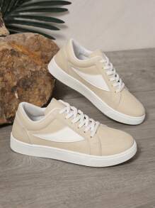 Korean Style Casual Sports Shoes, Low-Top Flat Lightweight Fashion Versatile Sneakers For Women, Spring/Summer - Khaki - View 7