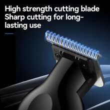 High-Performance Kemei KM-2993 Electric Hair Clipper, 1 Unit, 2000mAh Battery Capacity, Titanium Alloy Blade, Minimalist Design, Matte Texture, Streamlined Body, Quiet Operation, Multipurpose Grooming Tool, Suitable For Home And Professional Barber Use - Black - View 3