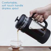 Easyworkz Cafetera de émbolo francés Easyworkz, tetera de vidrio borosilicato con filtro de 4 niveles y asa suave, apta para lavavajillas, ideal para amantes del café y el té, gran regalo para días festivos