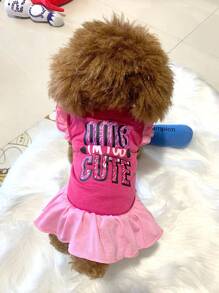 2pcs Customized Pet Dress Shirt, Cute Printed Princess Sundress With Ruffles For Small Dogs & Cats, Summer Apparel - Multicolor - View 9