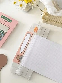 1 pieza Cortador de escritorio portátil deslizante (Adecuado para estudiantes) Mini cortador de papel A4 Cortador de fotos plegable y deslizante conveniente Cortador de papel de plástico de oficina - Multicolor - Ver 2