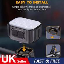 NetHong Bike Light Set, Super Bright USB Rechargeable Bicycle Lights,Waterproof Mountain - Black - View 3