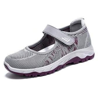 2024 Summer New Casual Shoes For Women, Breathable Hook And Loop Middle-Aged & Elderly Ladies Shoes
