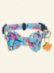 CP627 可拆卸猫项圈带铃铛，蝴蝶结，适合小猫和小狗，纯色，涤纶，仅可手洗，婚礼，基本款