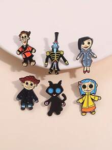 1pc Colorful Enamel Cartoon Doll Brooch, Pin And Badge, Suitable As Halloween Gift, Backpack Decoration And Accessory - Multicolor - View 3