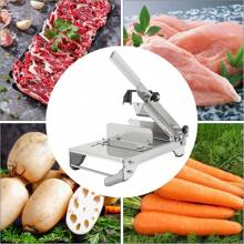 HOHOBLA Manual Frozen Meat Slicer, Stainless Steel Meat Cutter Beef Mutton Roll For Hot Pot BBQ Food Slicer Slicing Machine For Home Cooking Of Hot Pot Shabu Shabu BBQ - Silver - View 7