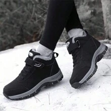Women's Hiking Boots, Warm Thermal Lined Leather Short Boots, Outdoor Sports Shoes, Waterproof Trekking Climbing Boots, Anti-Skid Wear-Resistant Mountain Climbing Travel Shoes