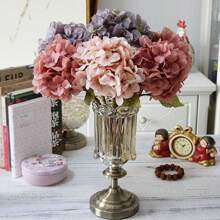 1PC/3PCS/5PCS Artificial Hydrangea Flowers Silk Bouquets Fake Plants For Spring Wedding Vase For Home Dining Room Bedroom Decorations, Mother's Day Valentine's Day Festival Birthday Party Accessories, Outdoor Garden Decorations Autumn Gifts Graduation