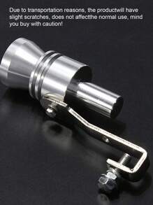 2.4升以上涡轮增压哨管排气尾嘴，铝合金涡轮消声器排气声浪增强器 - 抛光金属表面，适用于汽车、摩托车和越野车 - 耐用汽车升级配件，增强排气声浪，通用尺寸，包含安装硬件 - 易于安装的汽车配件 - 完美的生日礼物，汽车空气清新剂瓶，排气管，汽车改装零件 - 銀色 - 查看 3