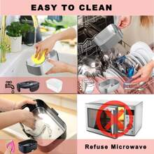 80W Black Electric Lunch Box Food Heater, Food Warmer For Car Truck Office, 1.5L Stainless Steel Self-Heated Lunchbox For Adult, Portable Heating Box With Adapters Fork Spoon Insulated Bag - Xem 7