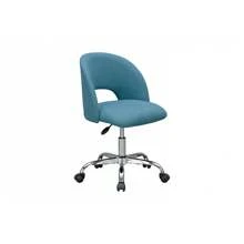 Fabric Upholstered Open Back Office Chair, Teal For Teens And Adults