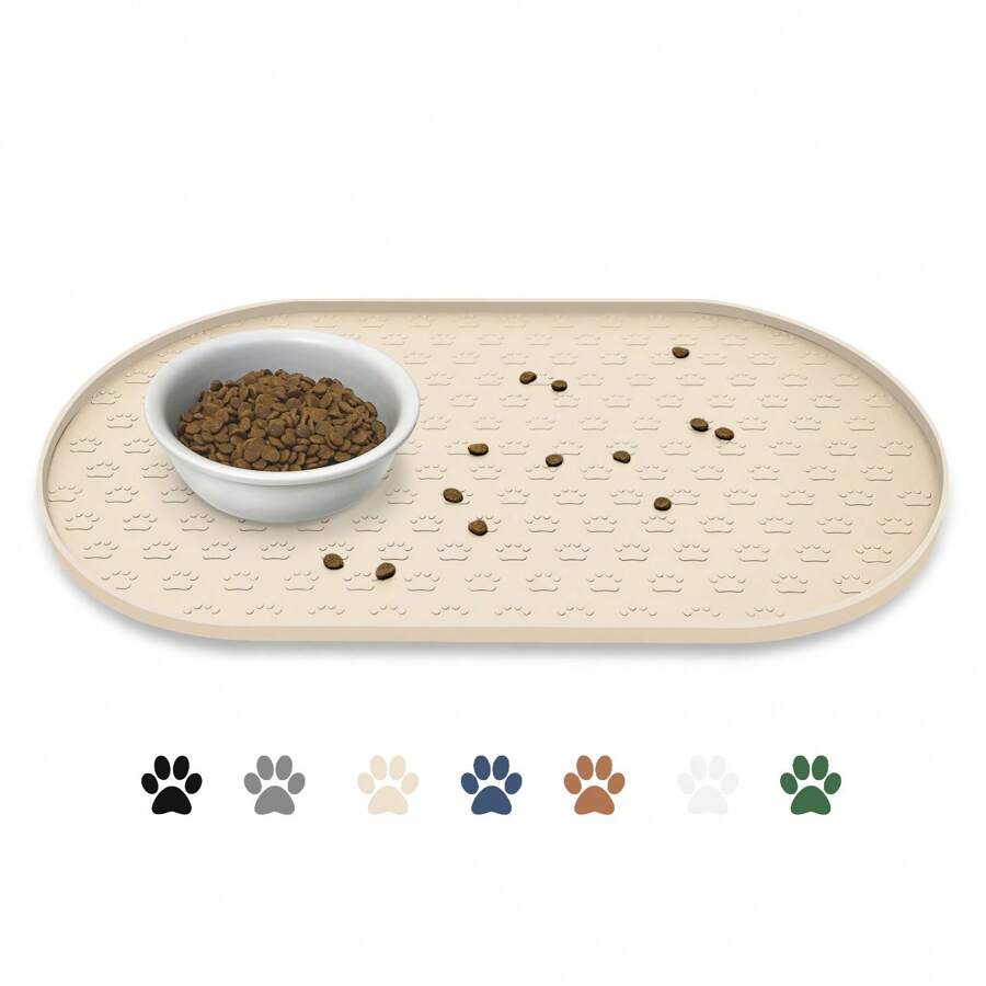 貓咪餐墊寵物餵食墊矽膠狗碗墊多條狗爪印 - 查看 1