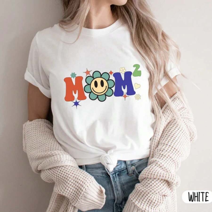 Mom 2 Shirt Mom 2 T-Shirt Mama Shirts Mom Life Mom Squared Wife Gift For Mom Grandma Shirts Gift For Mothers Day T-Shirt New Mom Gift From - trắng - Xem 1