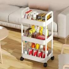 Kitchen Storage Rack Multi Functional Home Accessories Mobile Rack Shopping Cart Bookshelf Beauty Salon Storage Cart