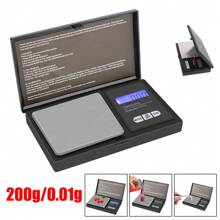 1个200克-0.01克迷你电子秤，高精度背光数字口袋珠宝厨房秤 - 黑色 - 查看 2