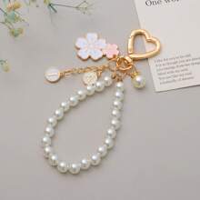 1pc Faux Pearl Key Chain, Love Car Key Chain, Backpack Pendant, Flower Girl Purse Accessories Jewelry,Piggy Milk Tea Creative Cartoon Keychain, Multi-Purpose Decoration For Car, Backpack Or Bag, Fashionable Gift For Christmas,For Jewelry Making Crocheting Crafts Arts Backpack Decor,Luxury Handbag Accessory,Valentine's Day,Fashion Jewelry Accessories,Couples Birthday & Holiday Gifts,Suitable For Bag Charm Car Keys