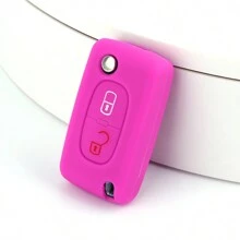 2按鈕矽膠汽車鑰匙套,配peugeot 308 207 307 3008 5008遙控器、citroen C2 C3 C4 C8汽車鑰匙配件 - 彩色 - 查看 4