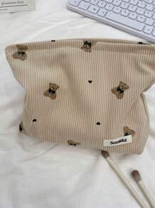 1pc Makeup Bag Corduroy Cute Bear Cosmetic Bag Waterproof, Lipstick Pack, Women Bags For Make Up, Small Bag Storage Makeup Case, Travelling Bags For Ladies, Pencil Case Daily Big Large Capacity Makeup Brushes Holder Travel Toiletry Bag Organizer Make Up Bag, Pencil Pouch Bag, Bags, Makeup Bag, Travel, Make Up Bag, Storage, Makeup Organizer, Makeup Bags, Toiletry Bag, Desk Organiser, Make Up Bag, Travel, Makeup Pouch, Bag, Make Up Pouch, Travel Essentials, Makeup Bags, Travel Essential, Small Makeup Bag,Makeup Pouch,Cosmetic Bag,Travel Essential,Large Capacity,Large Makeup Bag,Christmas Gifts,Pouch,Travel,Gifts For Women Travel Essential,Pouch,Clutch / Small Handbag, Makeup Organizer,Makeup Organize,Pouch,Brush Holder,Mini Pouch,Large Capacity Pouch,Gifts For Women,Christmas Gifts,Gift Ideas For Women - Multicolor - View 13