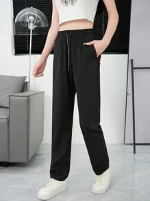 Women's Quick Dry Sports Pants, Casual Outdoor Slim Fit Breathable Long Trousers For Fitness, Running, Yoga - Black - View 3