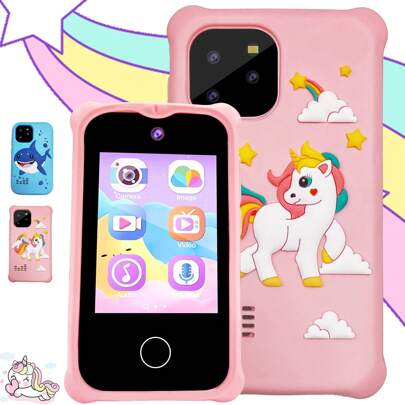 Kindersmartphone, Weihnachts- und Geburtstagsgeschenke für Mädchen im Alter von 6-12 Jahren, Spielzeug-Handys, Touchscreen-Lern-Spielzeugtelefon mit Dual-Kamera, Spielen, Musikplayer, beste Wahl für Weihnachtsgeschenke