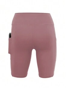 3pcs/Set Women Tight-Fitting Sports Shorts, High Elastic Butt Lifting Yoga Shorts, Slim Fit With Pockets For Running, Workout, Training - Multicolor - View 3