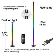 Đèn sàn RGB có ứng dụng và điều khiển từ xa, đèn góc LED, đèn sàn thông minh hiện đại 1000 Lumen có đồng bộ nhạc và 16 triệu màu DIY, đèn sàn đứng đổi màu cho phòng ngủ, phòng khách và phòng chơi game, 1/2 chiếc - Nhiều màu - Xem 4