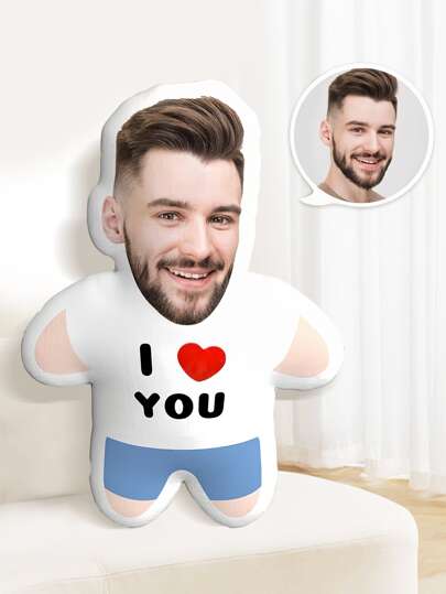 1 pièce Oreiller personnalisé avec visage, oreiller visage personnalisé, oreiller 3D personnalisé, oreiller tête personnalisé, coussin image personnalisé, oreiller visage personnalisé, oreiller parodie personnalisé, coussin image personnalisé lavable, léger, respirant, durable. Drôle, mignon, amour, doux, confortable. Personnalisé, unique, idéal comme cadeau pour elle, idéal comme cadeau pour le petit ami, décoration d'automne