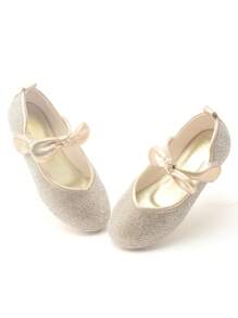 Girls' Crystal Shoes Princess Shoes Rhinestone Shoes Glitter Shoes, Children's Silver Recital Shoes Soft Bottom Loafers