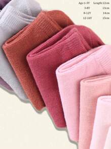 10 Pairs Kids Random Solid Color Candy Colored Short Socks - Multicolor - View 3
