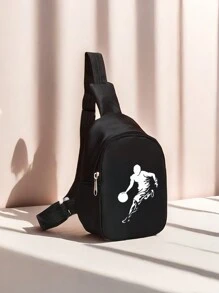 Bolsa para la temporada de regreso a la escuela: Riñonera, bolsa de pecho, bolsa de bandolera, una bolsa adecuada para uso diario al ir a la escuela, viajes y vacaciones. Bolsa de hombro con consola de juegos kawaii de dibujos animados, fútbol y letras. Bolsa de bandolera, riñonera. Regalo de cumpleaños. La dirección del cierre con cremallera es aleatoria.