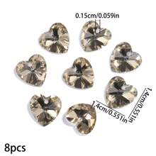 8pcs 14mm Heart Shape Austrian Crystal Pendants Multicolor Faceted Gorgeous Crystal Charms For Jewelry Making DIY Elegant Necklace Earrings Accessories For Women Gifts - Heart - View 16