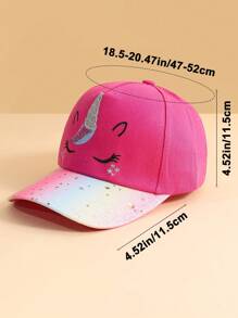 1 件儿童独角兽棒球帽，时尚渐变亮片设计帽子适合 4-6 岁女孩，户外休闲穿着 - 彩色 - 查看 3