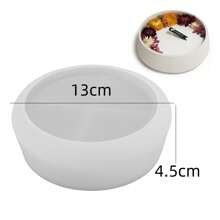 Molde de Silicone DIY Formato Redondo Caixa de Jóias, Vaso de Flor de Gesso, Porta-Velas, Artesanato de Presente
