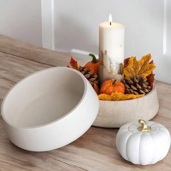 Silicone Mold DIY Round Shaped Jewelry Box, Plaster Flower Pot, Candle Holder, Gift Crafts