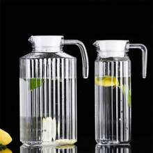 1pc Acrylic Water Bottle, Not Easily Damaged Plastic Water Bottle, Transparent Plastic Water Bottle With Lid, Heat-Resistant Small Plastic Water Bottle, Suitable For Tea, Sangria Soda, Lemon Water, Fruit Juice, Milk, Stripes