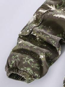 Young Boy Cuffed Camouflage Cotton Cargo Pants, Spring - Multicolor - View 4