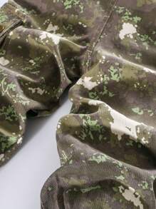 Young Boy Cuffed Camouflage Cotton Cargo Pants, Spring - Multicolor - View 9