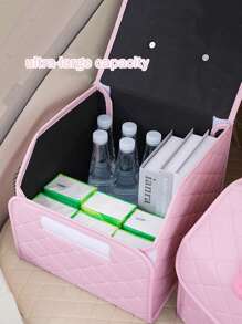 1pc Car Trunk Storage Box Leather Folding Car Storage Box Car Universal Storage And Miscellaneous Sorting Box - one-size - View 4