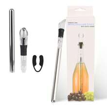 4 In 1 Ice Wine Cooler Wine Cooling Beer Chiller Stick With Wine Pourer+Stopper+Cutter Stainless Steel Frozen Stick