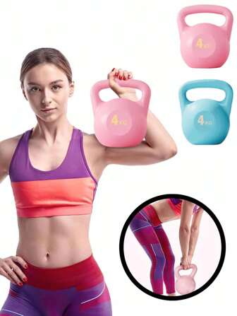1pc Soft Kettlebell, Pink/Blue Color, Unisex, Strength Training, Suitable For Home Workout, Squat Training, Full Body Exercise, Home Gym Equipment