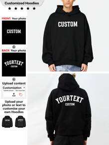 Custom Fashion Men's Hoodie, Add Text, Front And Back, Gifts, Anniversaries, Parties Stylish,Fashion,Hipster,Casual,Minimal Chic Personalized,Customized,Custom,Unique Guy Costumes,Capsule Wardrobe,Men Basic/Street Style Ideal Gifts For Him Boyfriend,Family,Friends For Birthdays,For Vacation/Holiday,For School/Competition,For Sports/Climbing