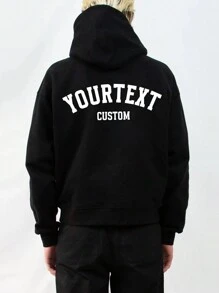 Custom Fashion Men's Hoodie, Add Text, Front And Back, Gifts, Anniversaries, Parties Stylish,Fashion,Hipster,Casual,Minimal Chic Personalized,Customized,Custom,Unique Guy Costumes,Capsule Wardrobe,Men Basic/Street Style Ideal Gifts For Him Boyfriend,Family,Friends For Birthdays,For Vacation/Holiday,For School/Competition,For Sports/Climbing