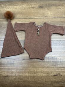 2 sztuki/zestaw strojów do fotografii noworodkowej - czapka + ubranka, strój na pamiątkę rozwoju dziecka, rekwizyt do sesji zdjęciowej, dekoracje dla rodziny na baby shower, prezenty na wielkanoc, rzeczy dla dziewczynek/chłopców