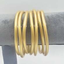 7pcs/Set Colorful Silicone Jelly Bangles Fashion European & American Multi-Layer Bracelets - Multicolor - View 8