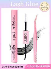 LUJITO Lash Bond & Seal Set, 10ml Individual Lashes Glue And Seal, Eyelashes Applicator, 2 In1 Cluster Bond And Seal, Glue For Cluster Lashes, Tweezers, Bond For Clusters, Lashes Clusters Tools,Eyelash Extension Tool,Lashes Tool Set, Lashes Glue, Eyelashes Glue, Cluster Lashes Glue