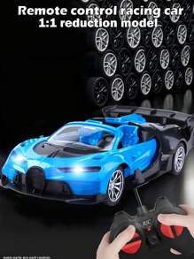 大型遥控汽车玩具，可转换四驱遥控漂移高速车，抗碰撞遥控漂移赛车，运动型轿跑车模型车玩具，儿童玩具，高速竞赛遥控车，红色/蓝色，4通道，1:18比例大型漂移赛车