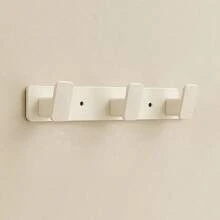 Coat Hook Wall Rack Hanger - Black Coat Rack With 5 Hooks Wall Hooks For Hanging Hat Key Bag Towel Wall Mount Coat Rack - White - View 1