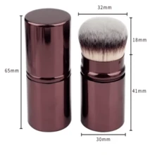 1支可伸缩粉底刷，柔软刷毛，易于涂抹 - 咖啡棕 - 查看 5