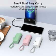 Caricabatterie portatile mini di tipo C per iPhone, power bank ultra compatto da 5000mAh per viaggi, batteria ricaricabile senza fili per telefono, compatibile con iPhone 16 15 Plus ProMax Android Galaxy