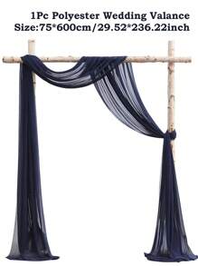 1 件 6 米藏蓝色雪纺面料，适用于楼梯扶手、户外花园装饰、家居装饰、椅背装饰、婚礼派对用品、婚礼拱门、DIY 乡村婚礼配件、婚礼仪式和宴会装饰、薄纱窗帘、雪纺桌旗、婚礼、生日、周年纪念桌布